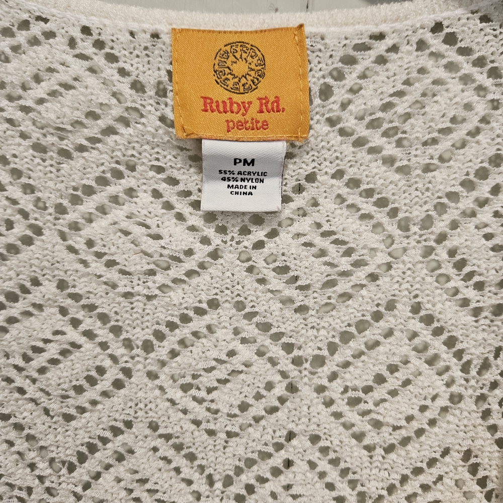 Ruby Rd. Ivory Diamond Lace Cardigan - Picture 3 of 4